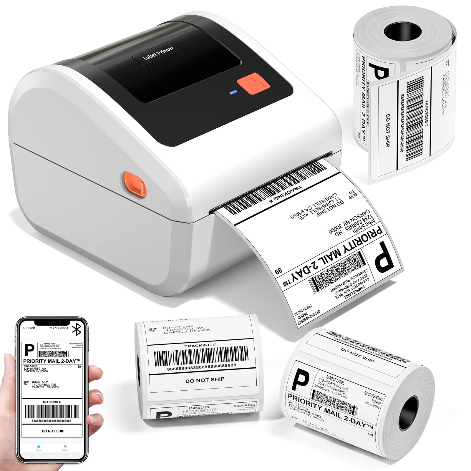 Amazon.com : Omezizy Bluetooth Shipping Label Printer with 3 Roll